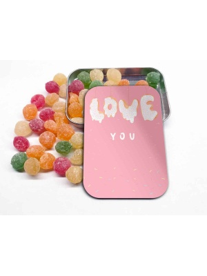 Монпансье в металлической баночке «Love you» 