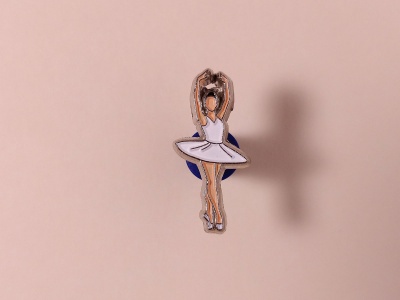 Значок металлический с эмалью «Балерина»