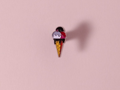 Значок металлический с эмалью «Мороженое»