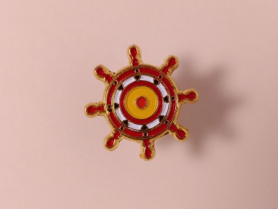 Значок металлический с эмалью «Штурвал»