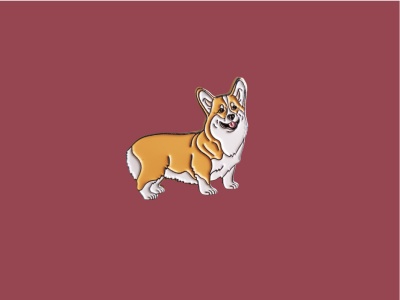 Значок эмалированный Корги