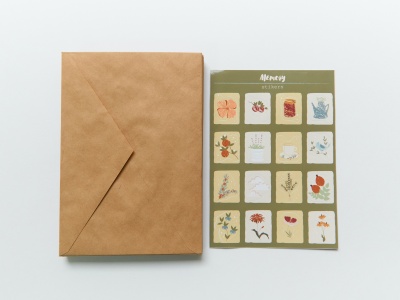 Набор крафтовых конвертов 25ш  + стикерпак "Memory"