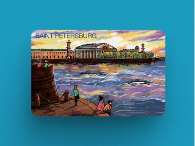 Магнит на холодильник «Стрелка Васильевского острова», коллекция Романтический Петербург