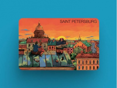 Магнит на холодильник «Крыши Петербурга», коллекция Романтический Петербург