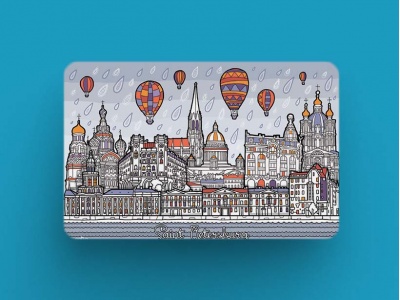 Магнит на холодильник «Панорама», Петербург