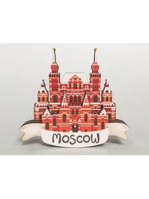 Магнит на холодильник 3D из дерева «Исторический музей». Москва, объемный