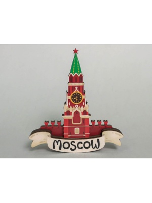Магнит на холодильник 3D из дерева «Кремлевская башня». Москва