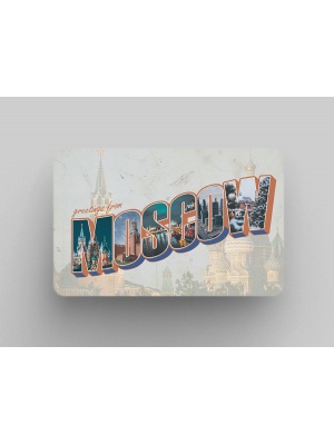 Магнит на холодильник «Moscow - Кремль и Храм Василия Блаженного»