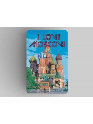 Магнит на холодильник I love Moscow «Храм Василия Блаженного летом»
