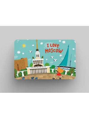 Магнит на холодильник «I love Moscow» - Панорама с ВДНХ