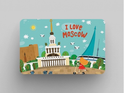 Магнит на холодильник «I love Moscow» - Панорама с ВДНХ
