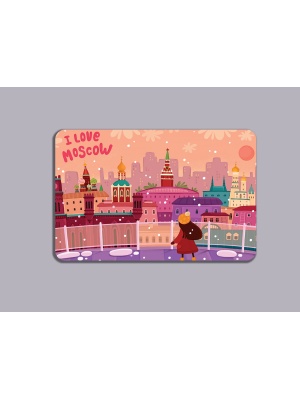Магнит на холодильник «I love Moscow» - панорама с крыши Детского мира