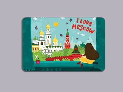 Магнит на холодильник «I love Moscow»