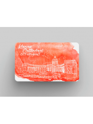 Магнит на холодильник «Казанский собор», Петербург, акварель