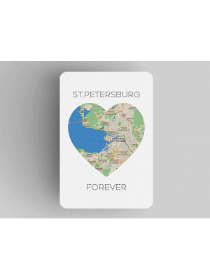 Магнит на холодильник «Петербург в сердце St Petersburg Forever», Петербург