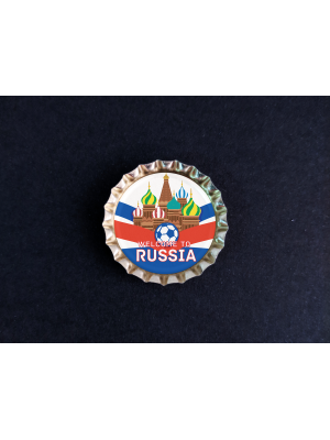 Пробка магнит сувенирная «Russia», мяч, храм, фон ленты