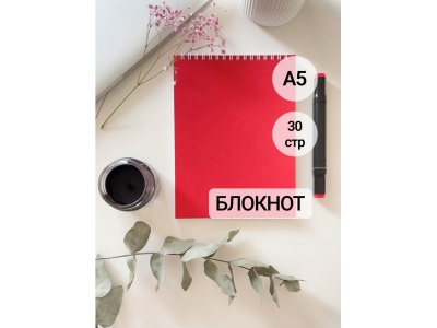 Блокнот А5 с цветной обложкой (красный)