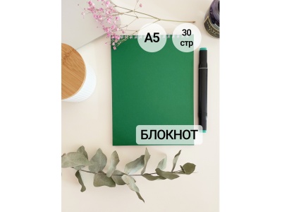 Блокнот А5 с цветной обложкой (зеленый)