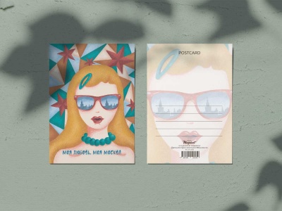 Почтовая открытка «Моя Москва - отражение в очках»