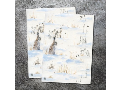 Почтовая открытка «Заяц зимой»