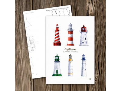 Почтовая открытка «Маяки. Коллаж»