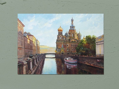 Почтовая открытка «Канал Грибоедова. Спас-на-Крови». Художника  В. Куликов.