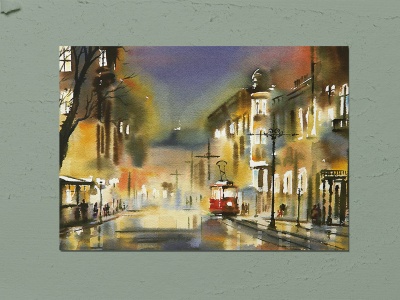 Почтовая открытка «Трамвайчик» Художника  К. Кузема.