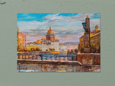 Почтовая открытка «Вид на Мойку. Поцелуев мост» Художника  Т. Юмадилова