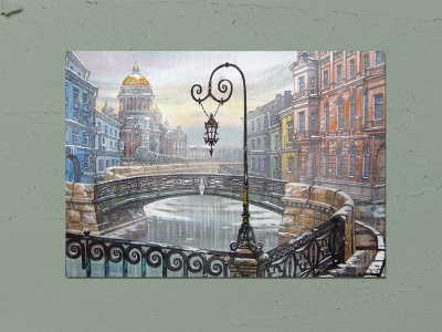 Почтовая открытка «Вид на Исаакиевский собор» Художника  Т. Юмадилова