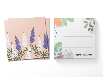 Открытка квадратная Люпины