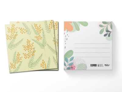 Открытка квадратная Мимоза