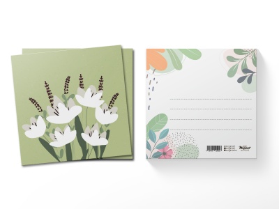 Открытка квадратная Тюльпаны и мята