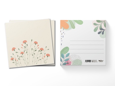 Открытка квадратная Гвоздики