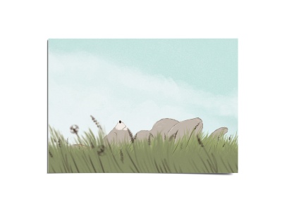 Открытка «Зайчик в траве» , Вика Булкова