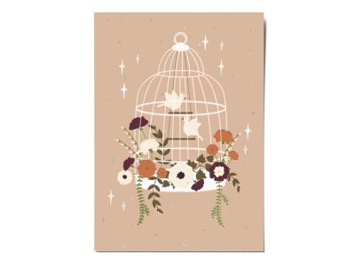 Открытка «Цветы в клетке» , Вика Булкова