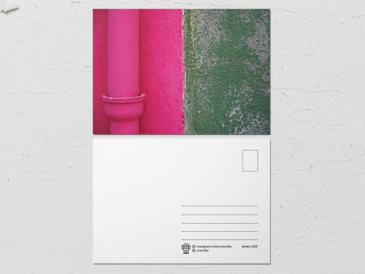 Открытка «Краски на стенах», розово зеленая стена