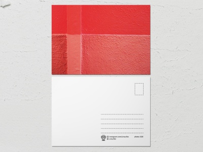 Открытка «Краски на стенах», красно-розовая стена