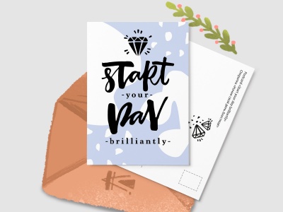 Почтовая открытка «Start your day brilliantly»