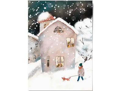 Открытка Дарья Ноксо «Снежный дворик»