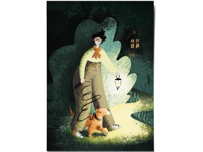 Открытка Дарья Ноксо «Прогулка с фонарем»