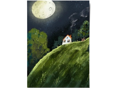 Открытка Дарья Ноксо «Домик на холме»