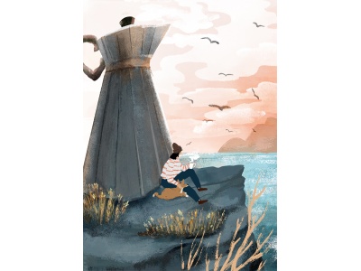 Открытка Дарья Ноксо «Кофейный маяк»