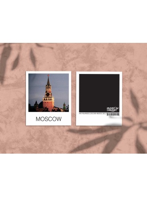 Открытка полароид «Спасская башня Кремля», фото polaroid, Москва