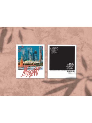 Открытка полароид «Кремль и высотки» dange polaroid, Москва