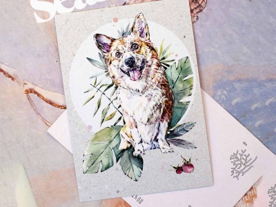 Почтовая открытка "Корги"