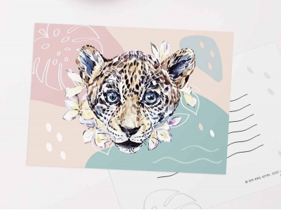 Почтовая открытка "Ягуар"