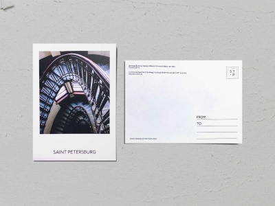 Почтовая открытка фото «Доходный дом антиквара Шпеера», винтовая лестница, Валерия Кузнецова