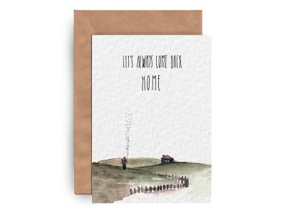 Почтовая открытка «LET'S come back HOME»