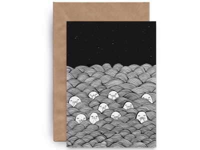 Почтовая открытка «Тюлени в лаваше»