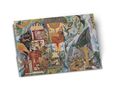 Почтовая открытка «Доколумбова Америка» автор Диего Ривера